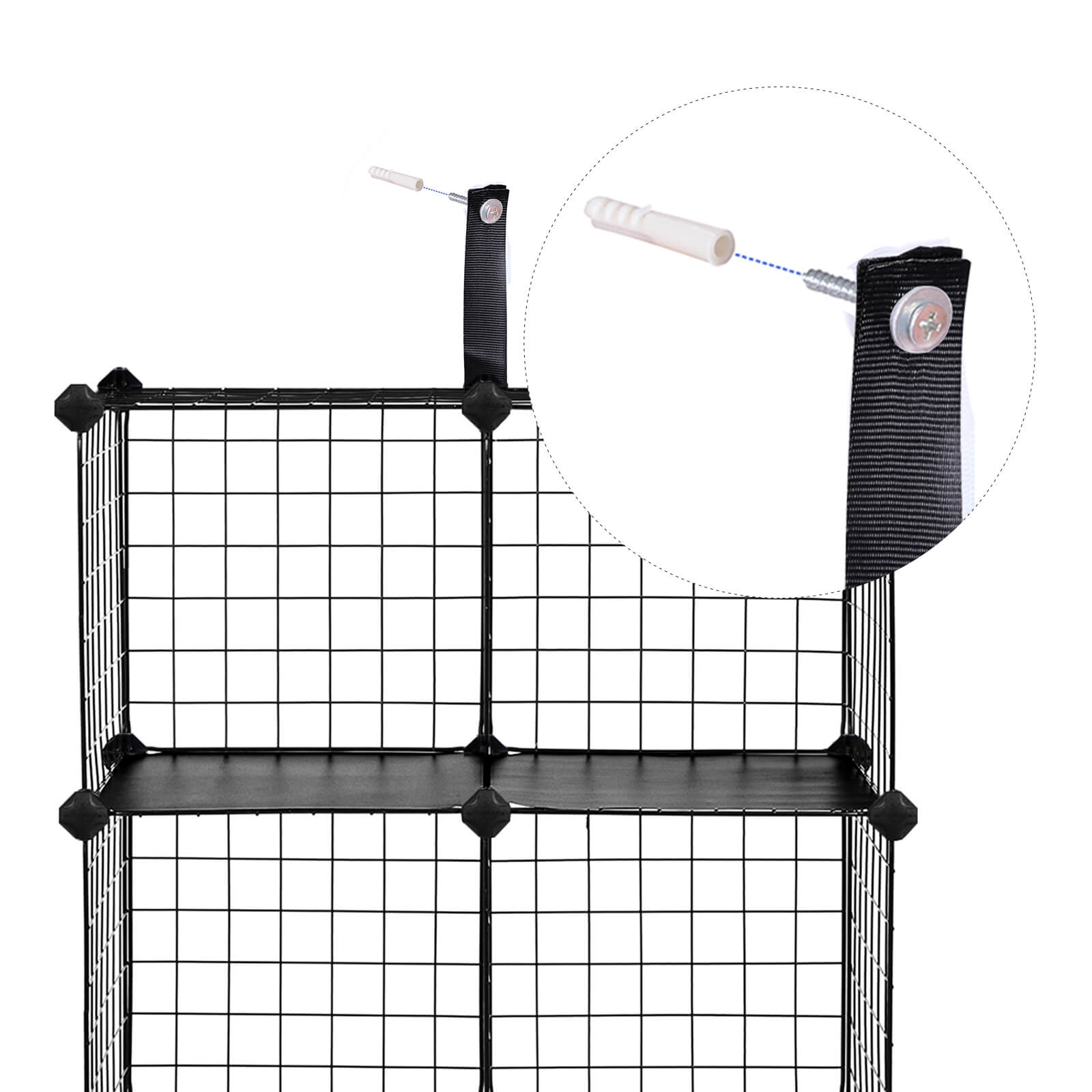 Kubskåp - Wire Mesh Plank System - förvaringsskåp - 9 fack - svart