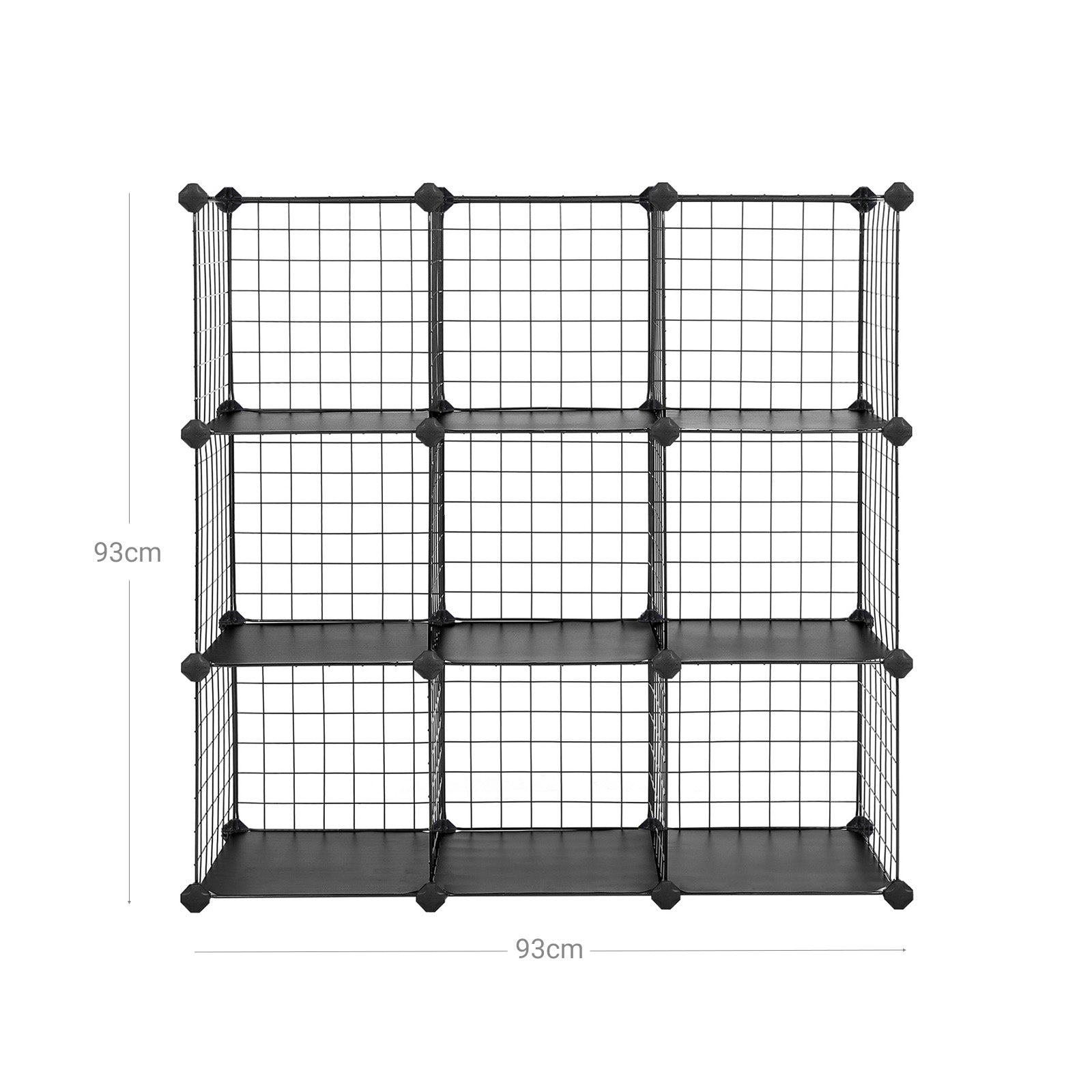 Kubskåp - Wire Mesh Plank System - förvaringsskåp - 9 fack - svart