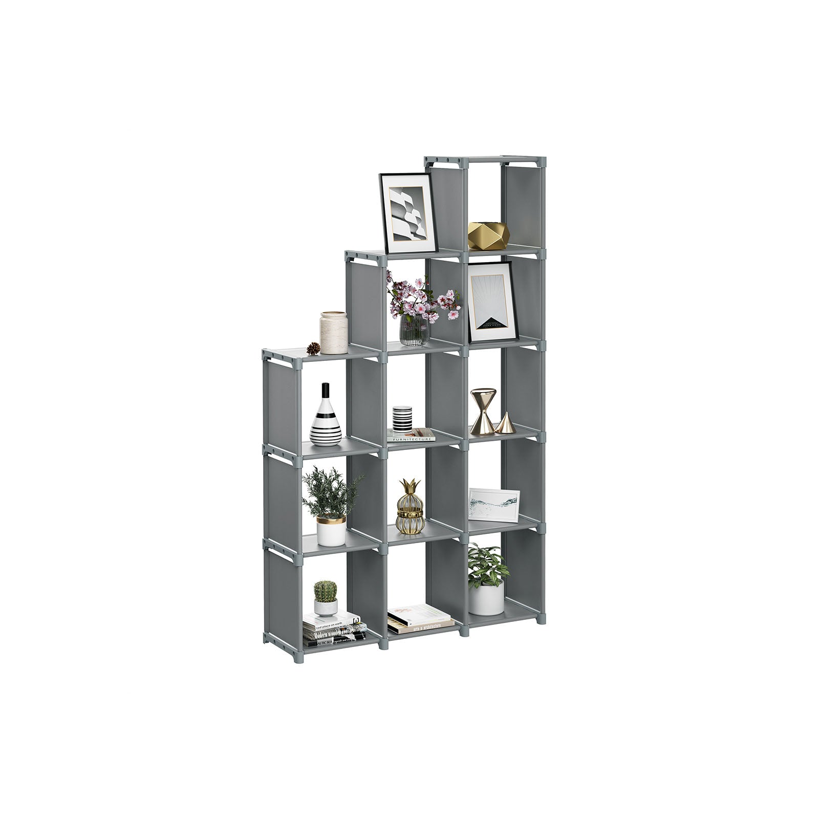 Kubskåp - Rymligt förvaringsskåp med 12 fack - Grå