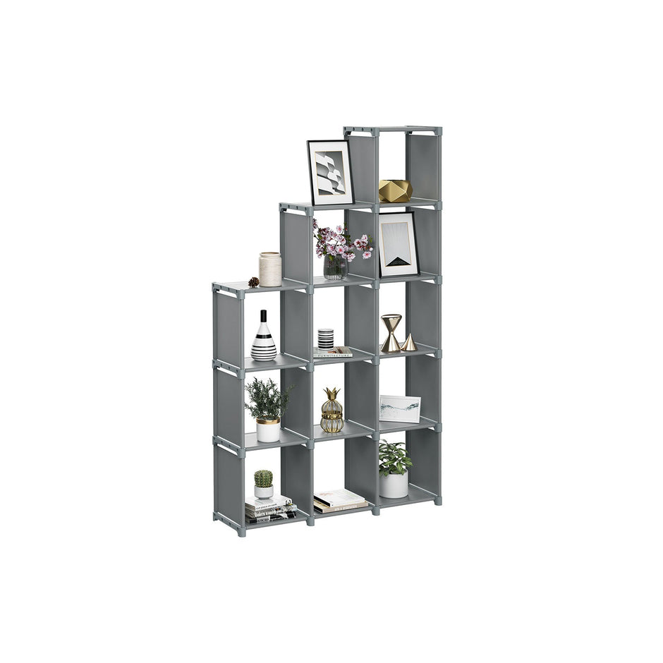 Kubskåp - Rymligt förvaringsskåp med 12 fack - Grå