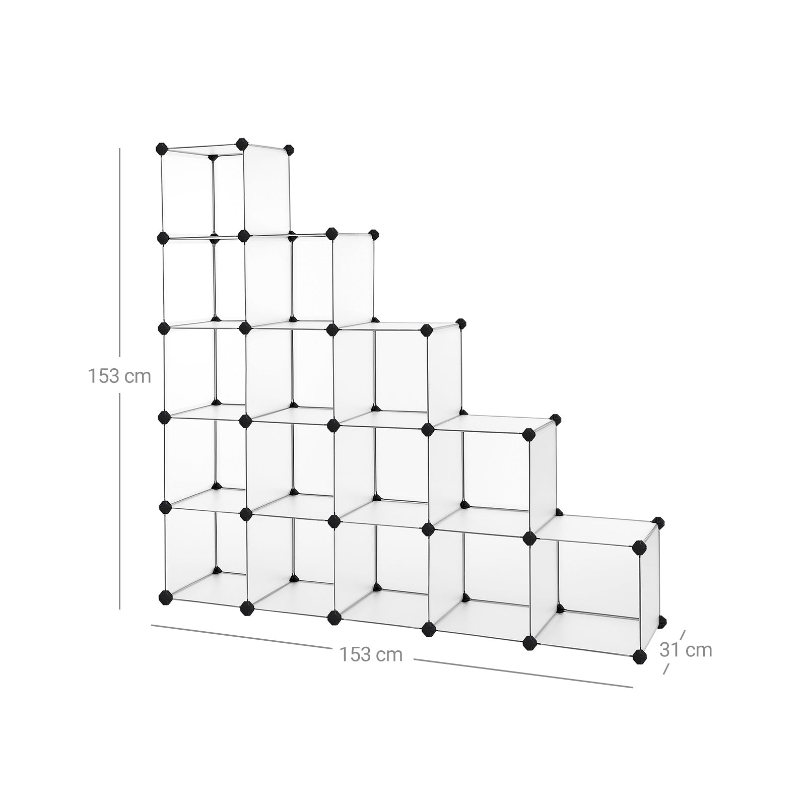 Kubskåp – mångsidigt hyllsystem – transparent