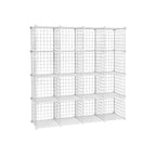 Förvaringsställ - trådbitar - 16 stycken - metall - vit