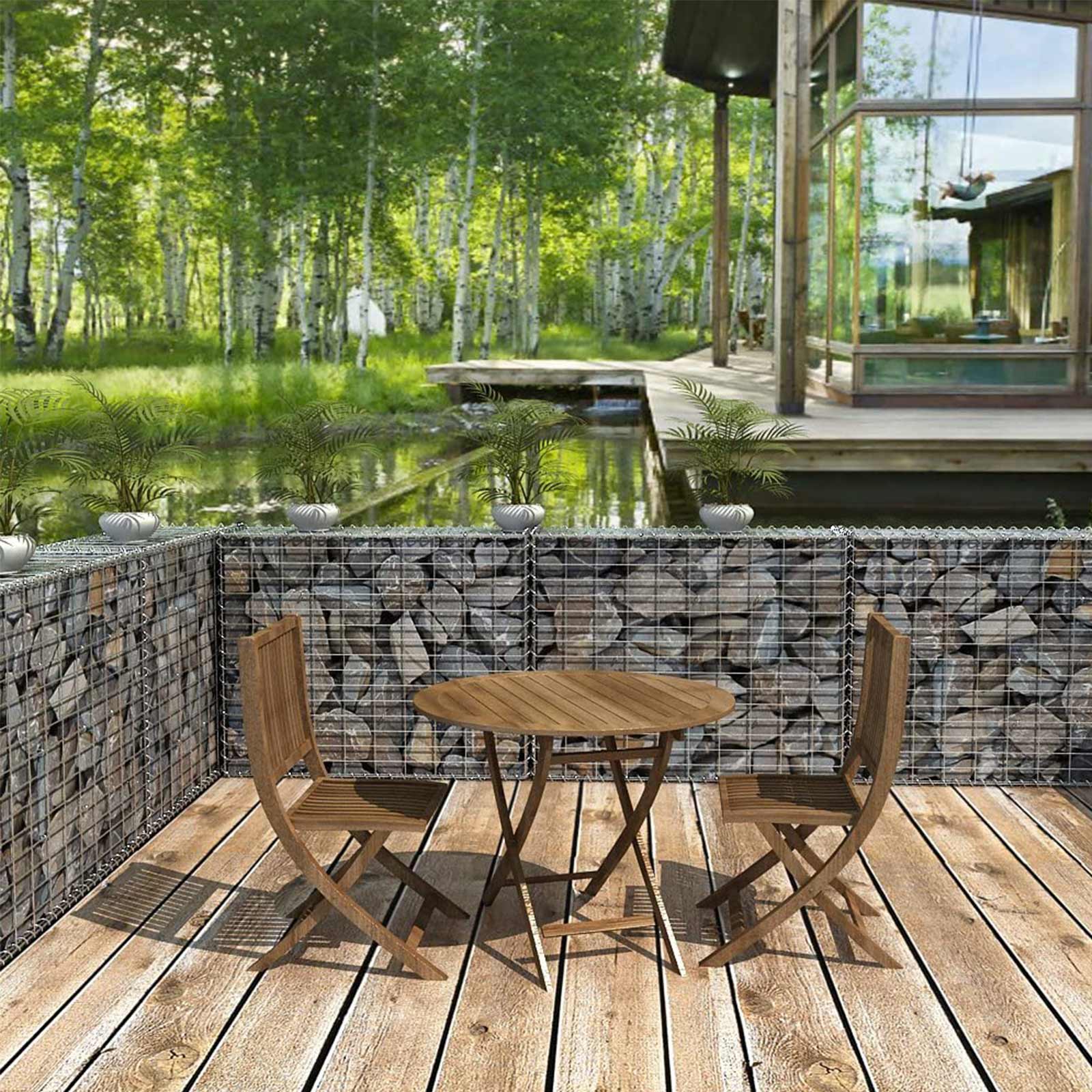 SteenKorf - Gabion - Wire High - Rostfritt stål - 100 x 80 x 30 cm