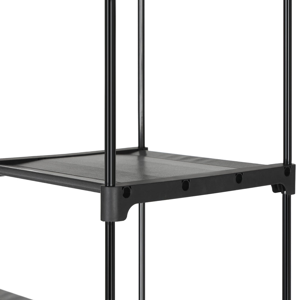 Garderob - tygfodral med 2 stavar - 140 x 43 x 174 cm - svart