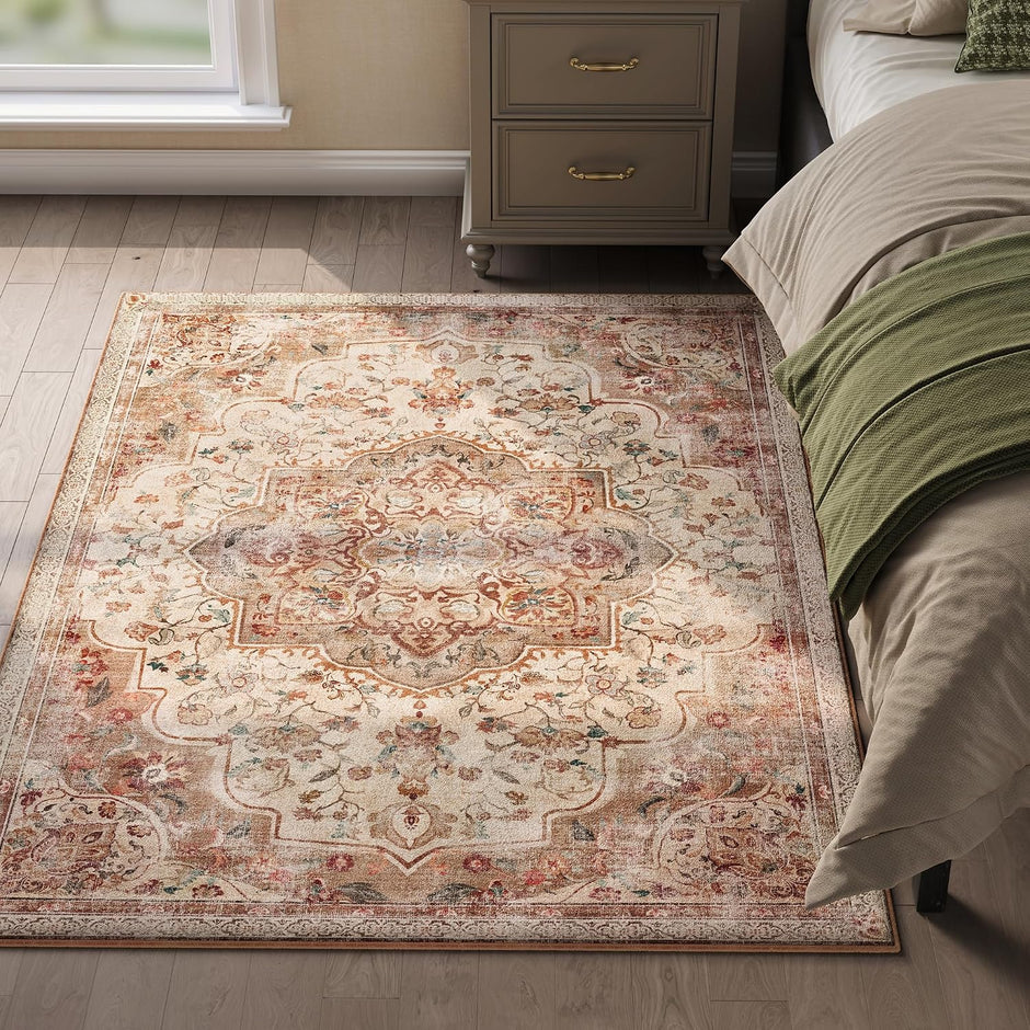 Vloerkleed - Wasbaar en Antislip - Cappuccinobeige - 120 x 170 cm