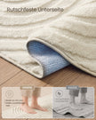 Vloerkleed - 150 x 80 cm - 3D Geometrisch Patroon - Wasbaar - Crèmewit