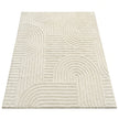 Vloerkleed - 170 x 120 cm - 3D Geometrisch Patroon - Wasbaar - Crèmewit