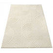 Vloerkleed - 230 x 160 cm - 3D Geometrisch Patroon - Wasbaar - Crèmewit