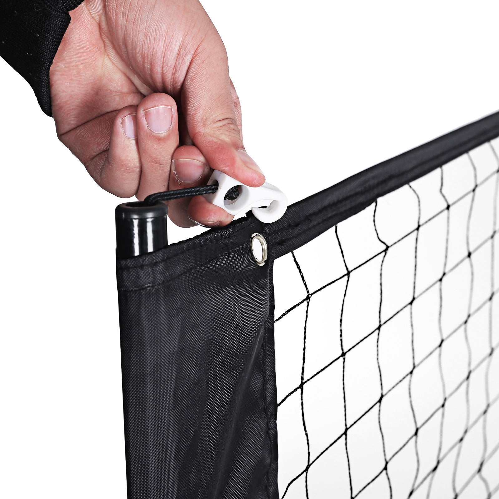 Badmintonnet - Höjdjusterbar - Tennisnet Standard - Svart