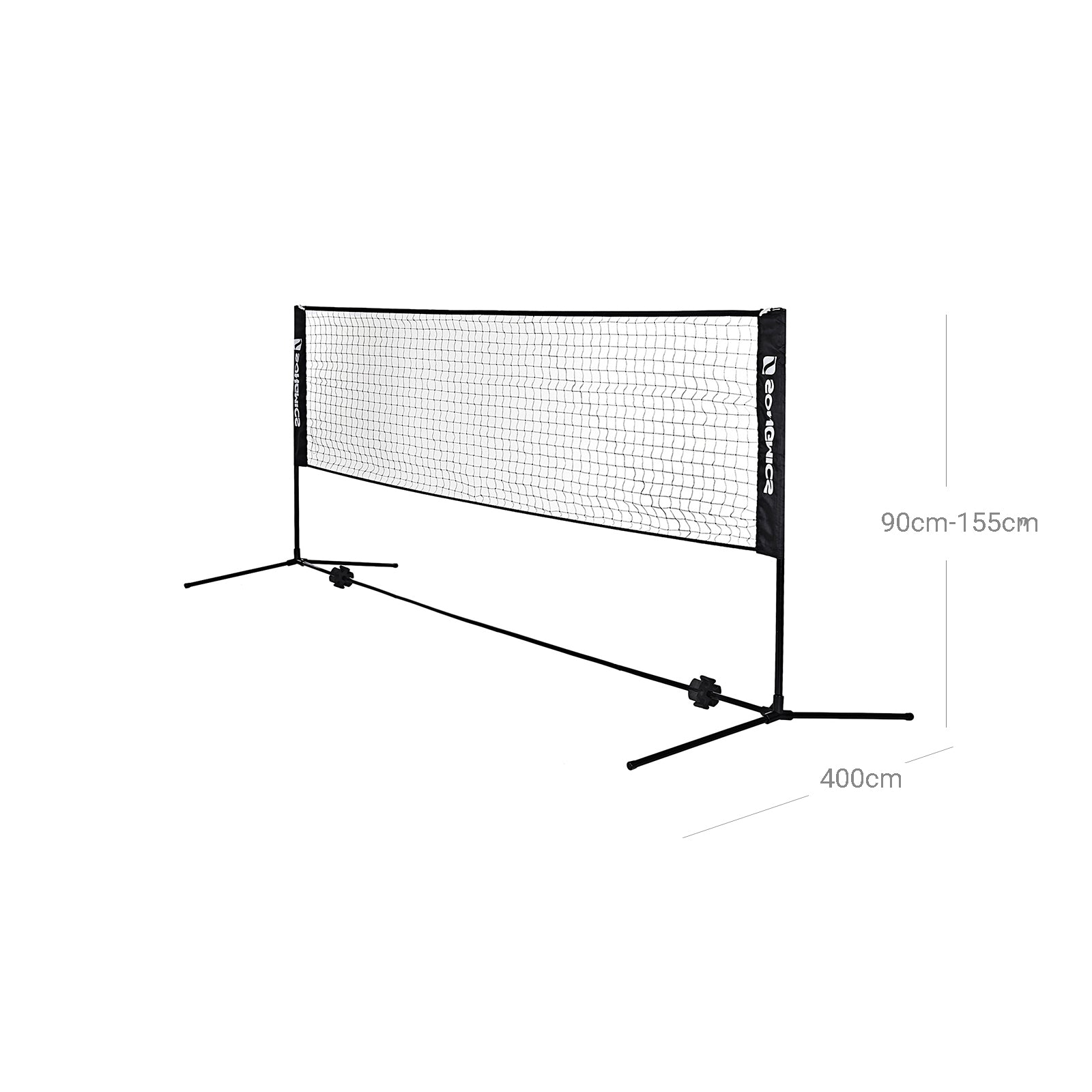 Badmintonnet - Höjdjusterbar - Tennisnet Standard - Svart
