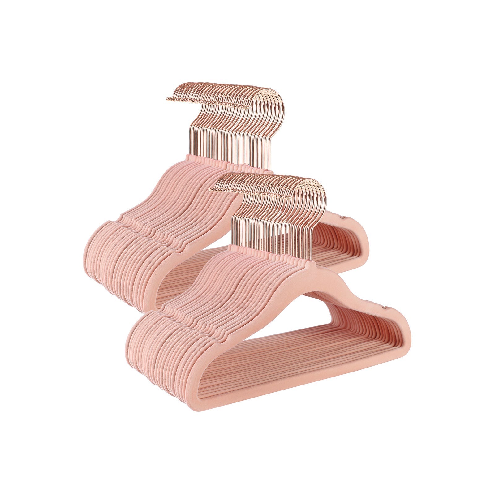 Barnkläderhängare - Velvet - Anti -Lip - Rosé Gold - Set of 50