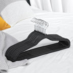 Klädhängare - plastkläderhängare - uppsättning av 30 - svart