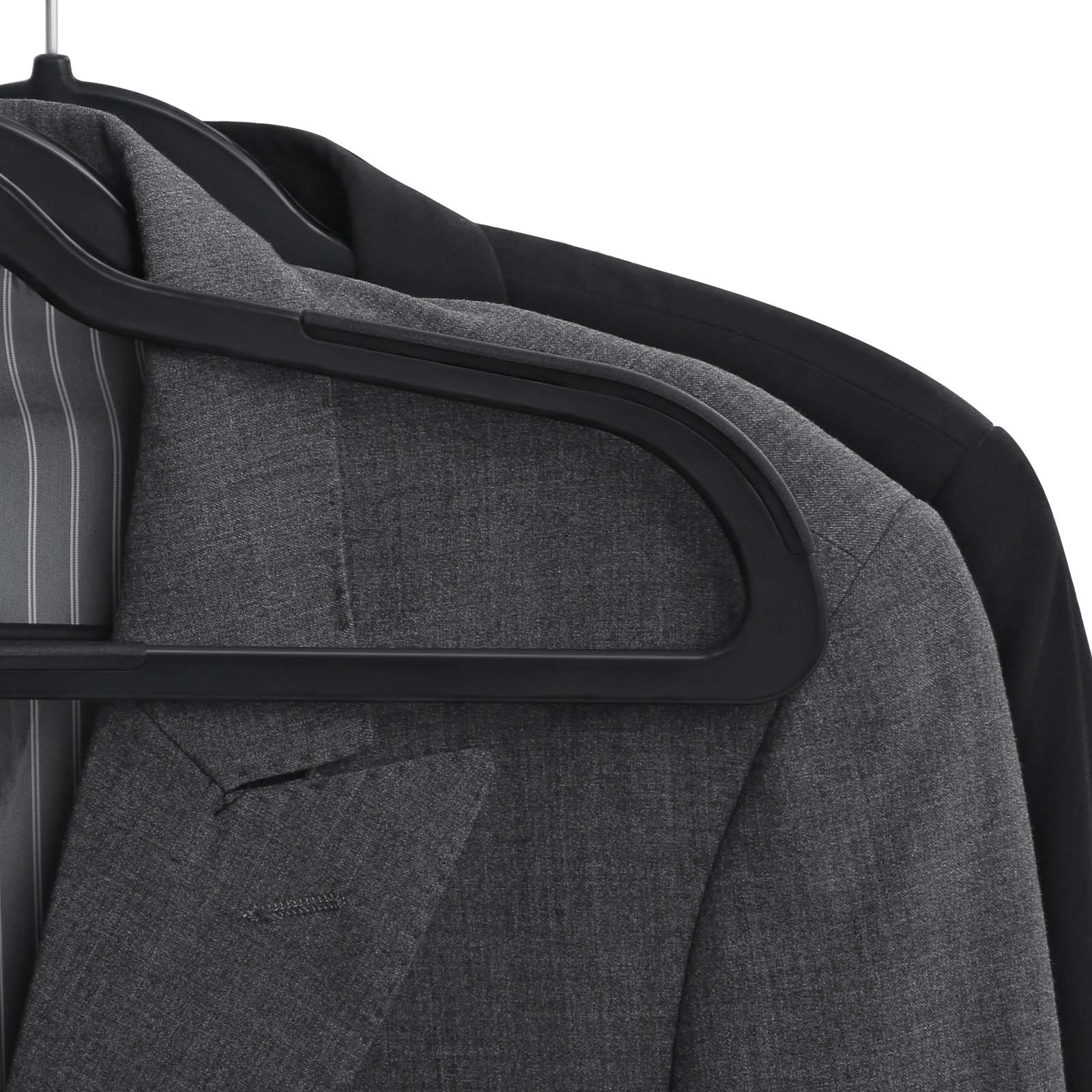 Klädhängare - plastkläderhängare - uppsättning av 30 - svart