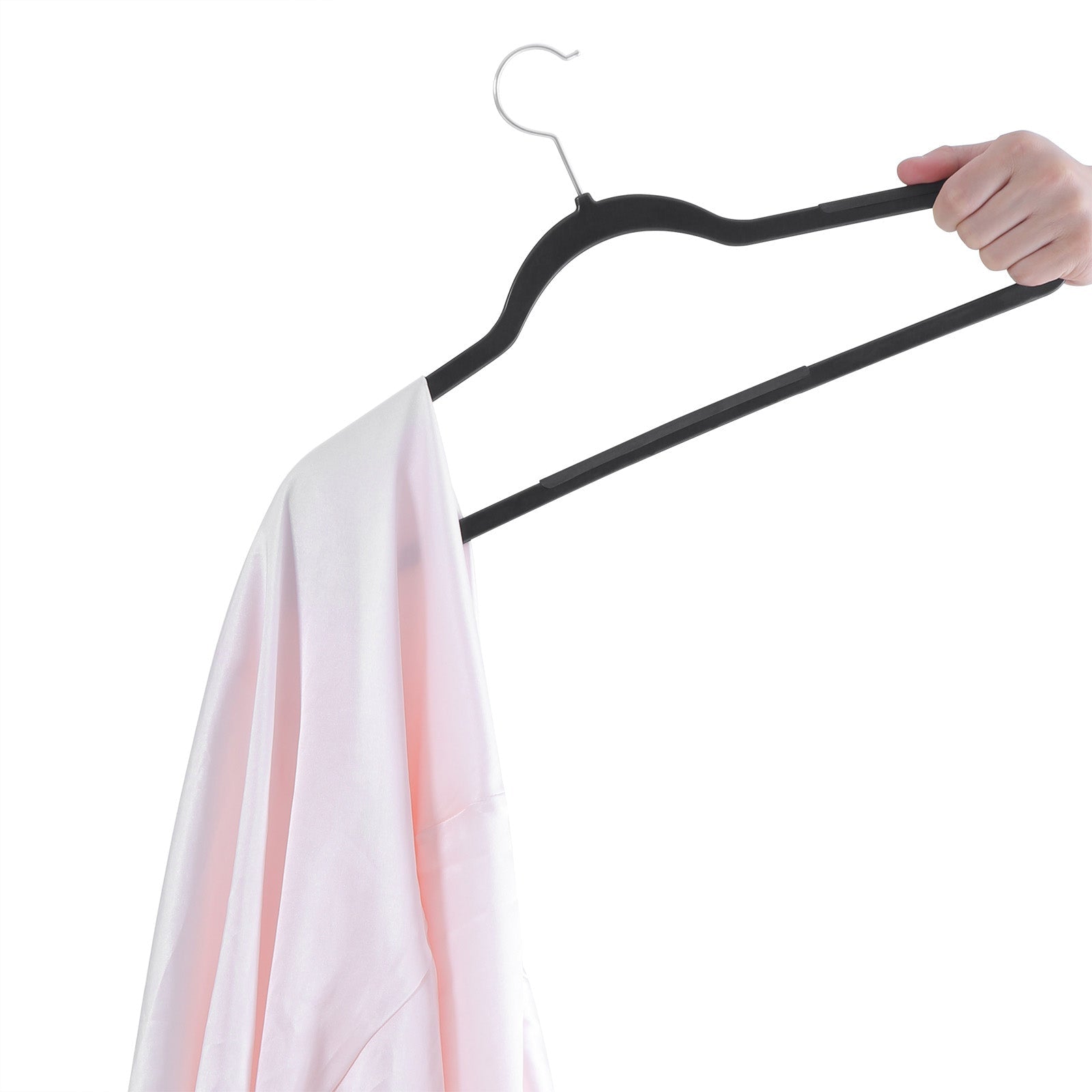 Klädhängare - plastkläderhängare - uppsättning av 30 - svart