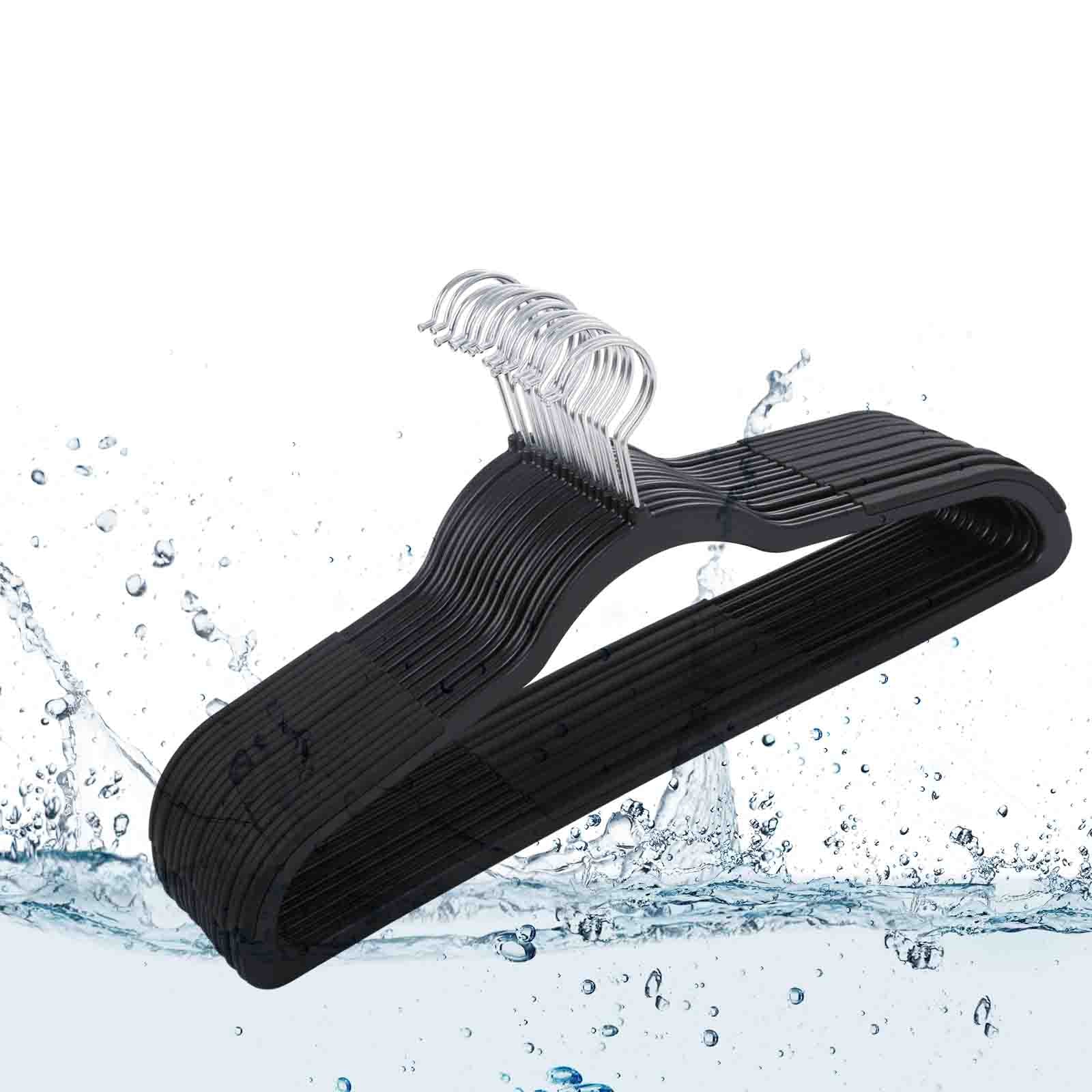 Klädhängare - plastkläderhängare - uppsättning av 30 - svart