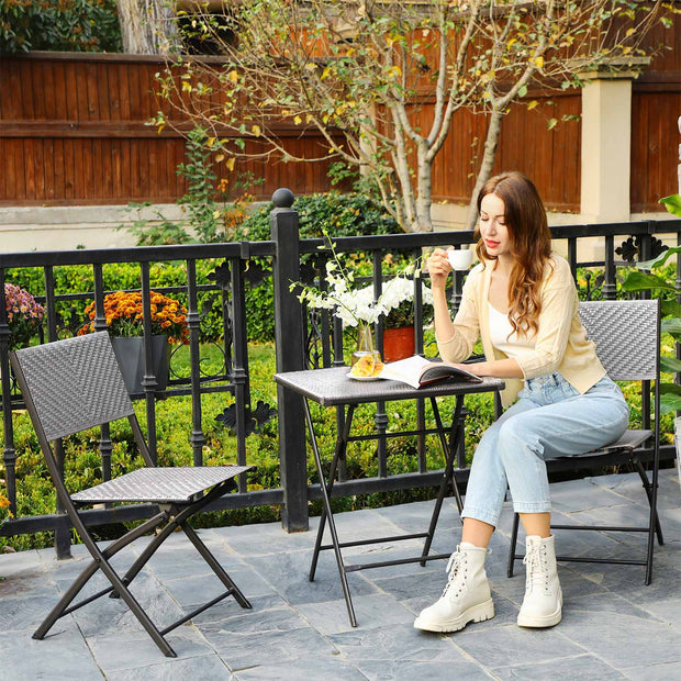 Trädgårdsmöbelset – vattenavvisande och hopfällbart – grått