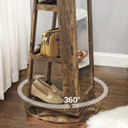 Smyckeskåp - spegelskåp - 360 ° roterbar - låsbar - med spegel - brun