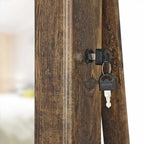 Smyckeskåp - spegelskåp - 360 ° roterbar - låsbar - med spegel - brun