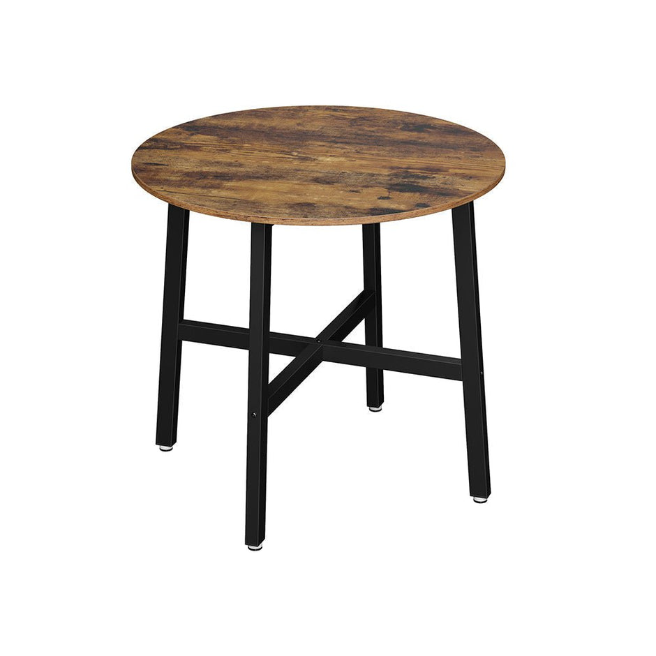 Runt matbord – Industriell design – Vintage brun/svart