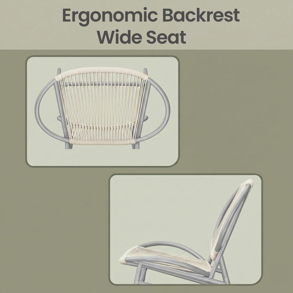 3-Piece Patio Bistro Furniture Set - PE and Steel