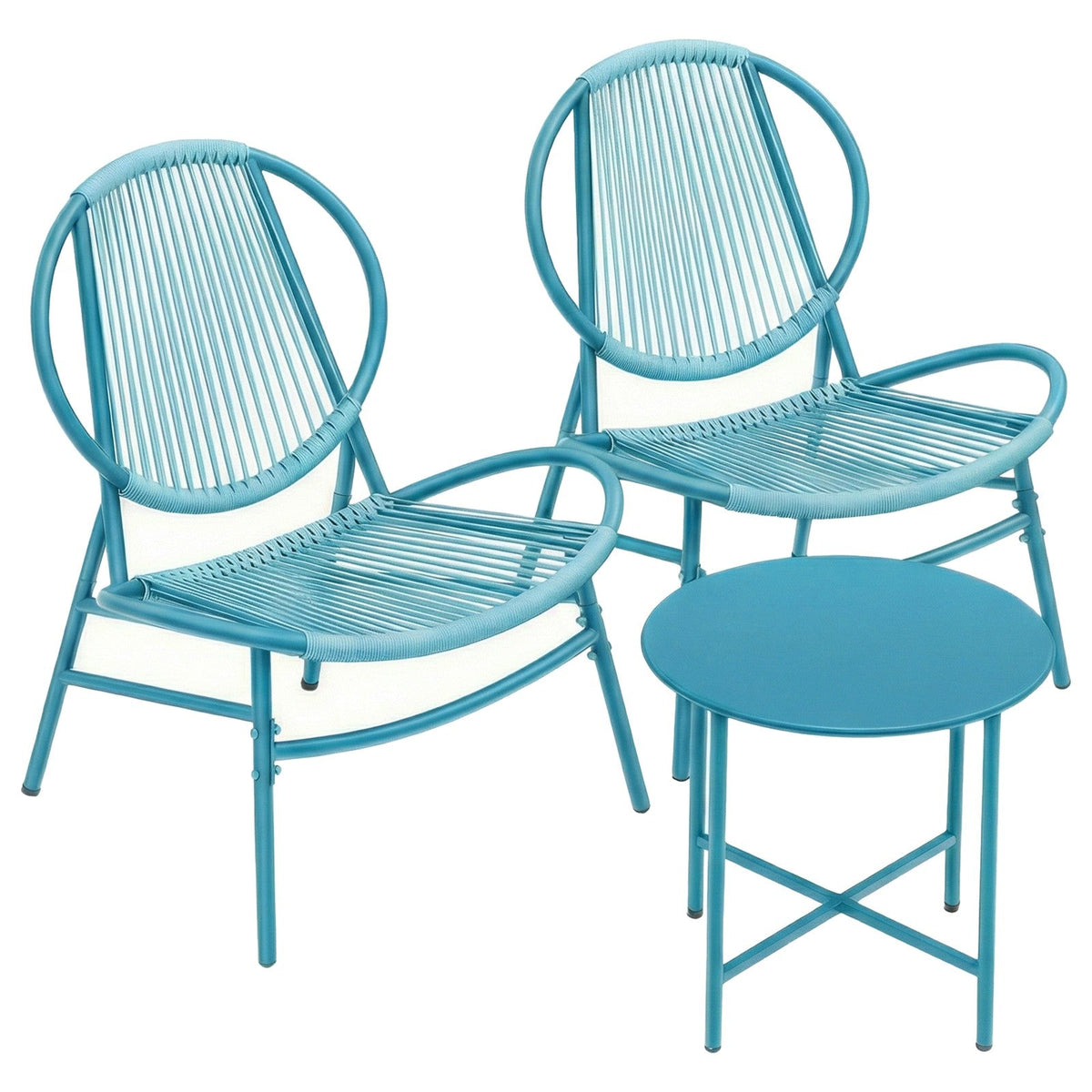3-Piece Patio Bistro Furniture Set - PE and Steel