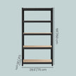 5-Tier Shelving Units Set of 2 - Power-Coated Steel Frame and MDF