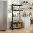 5-Tier Shelving Units Set of 2 - Power-Coated Steel Frame and MDF