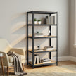 5-Tier Shelving Units Set of 2 - Power-Coated Steel Frame and MDF