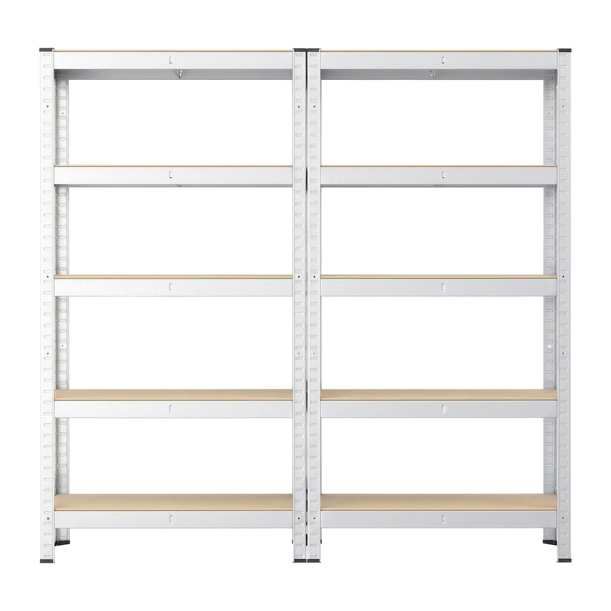 5-Tier Shelving Units Set of 2 - Power-Coated Steel Frame and MDF