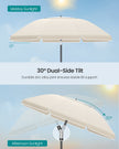 Garden Parasol - Metal Pole and Fibreglass Ribs