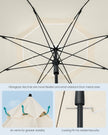 Garden Parasol - Metal Pole and Fibreglass Ribs