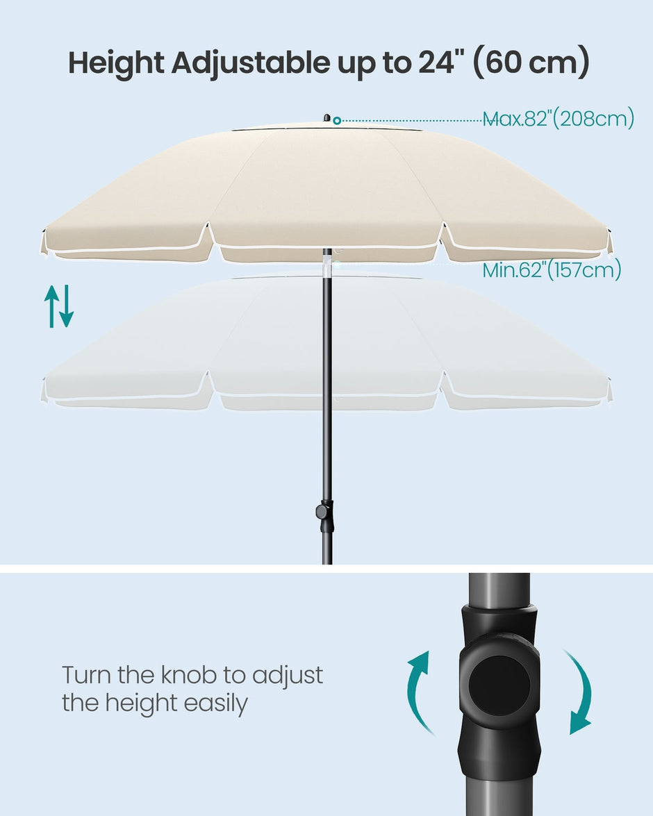 Garden Parasol - Metal Pole and Fibreglass Ribs