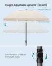 Garden Parasol - Metal Pole and Fibreglass Ribs