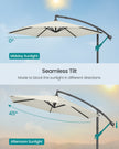Cantilever Garden Parasol Umbrella - Metal Pole and Polyester