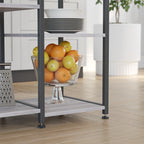 Kökskåp - Bakery Rack - Mikrovågshylla med örtställ - Vintage Gray/Black