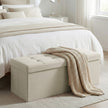 Storage Ottoman Bench - MDF and Linen-Look Fabric