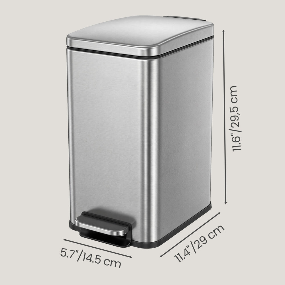 Pedal Trash Can - Steel Bin and Plastic Inner Bucket