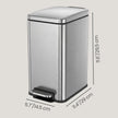 Pedal Trash Can - Steel Bin and Plastic Inner Bucket