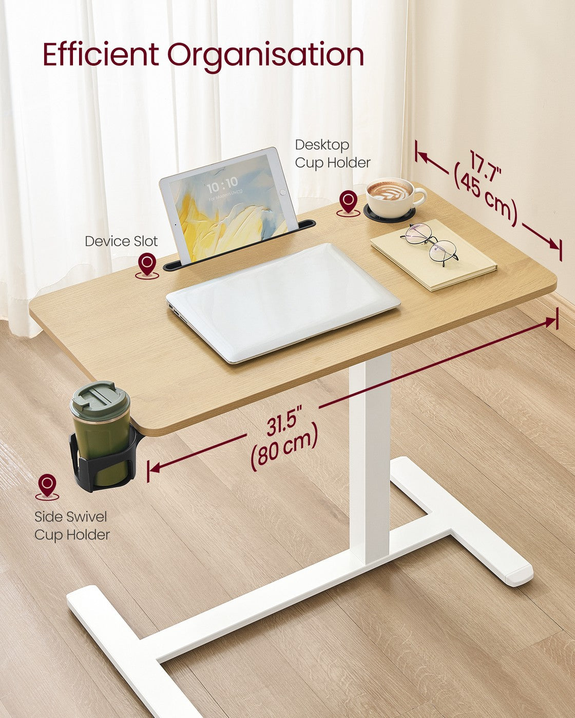 Overbed table - Steel and Wood