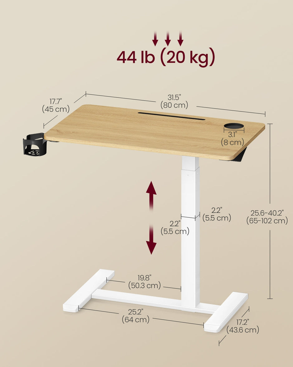 Overbed table - Steel and Wood
