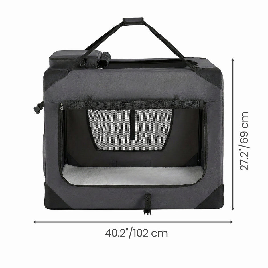 Collapsible Dog Crate - Metal Frame and PVC Coating