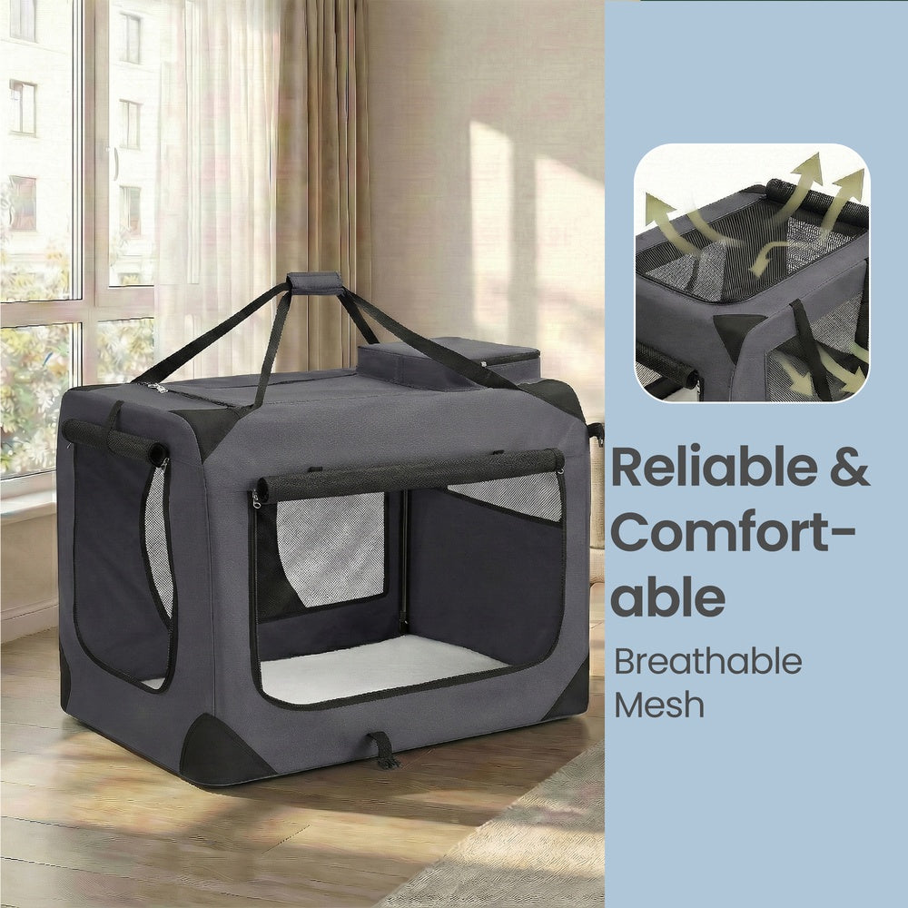 Collapsible Dog Crate - Metal Frame and PVC Coating