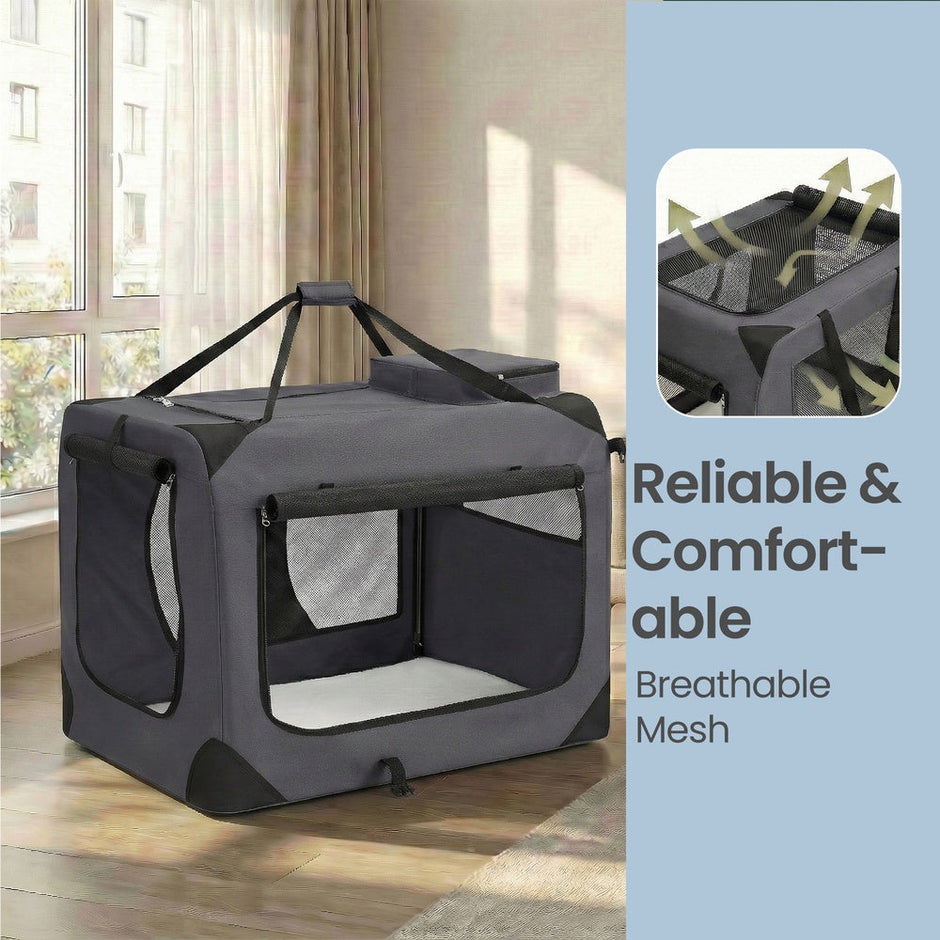 Collapsible Dog Crate - Metal Frame and PVC Coating