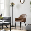 Matsalsstol – Ergonomisk design – Sammetssits – Brun