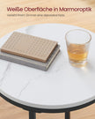 Sidobord – 2 plan – svart stomme – vit marmorlook