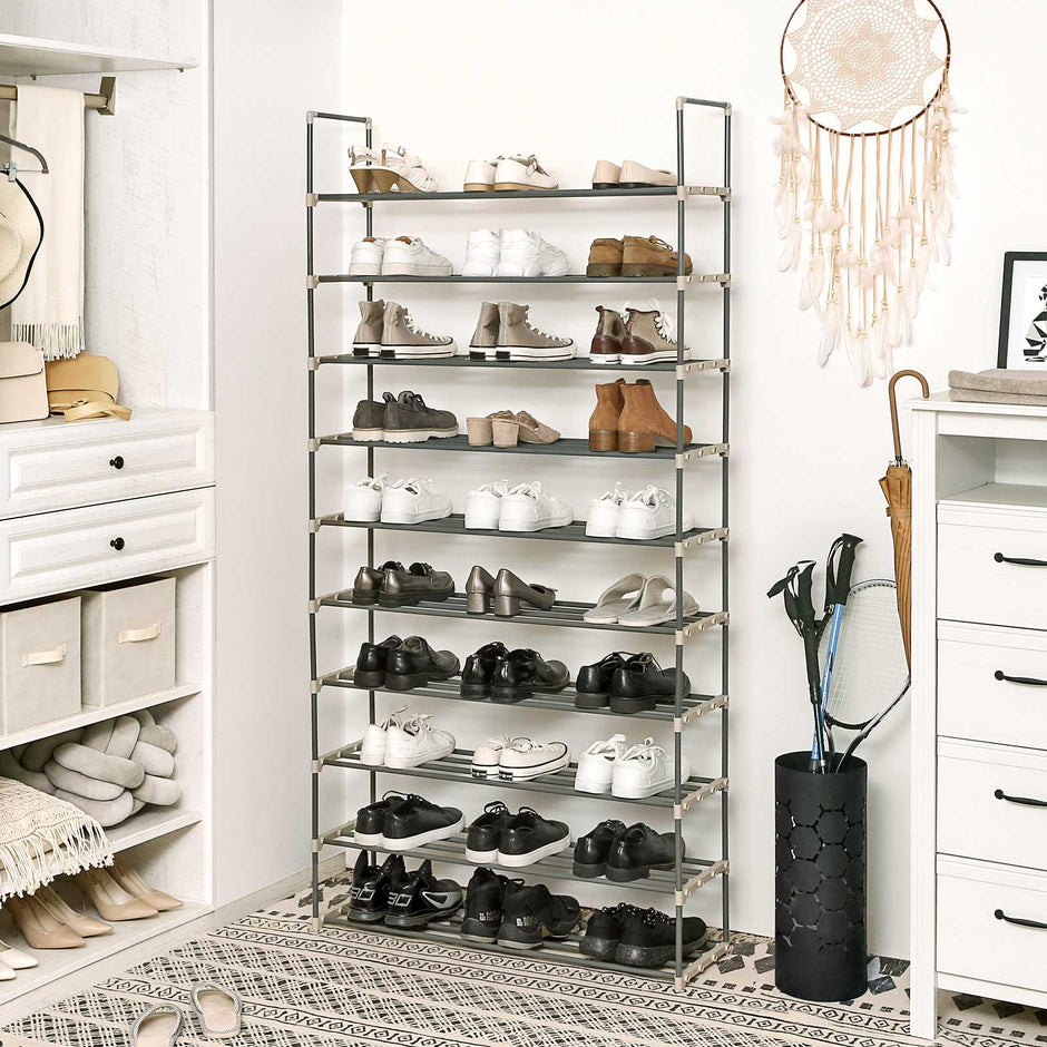 Skoställ – Utrymmesbesparande design – Trä – Brun