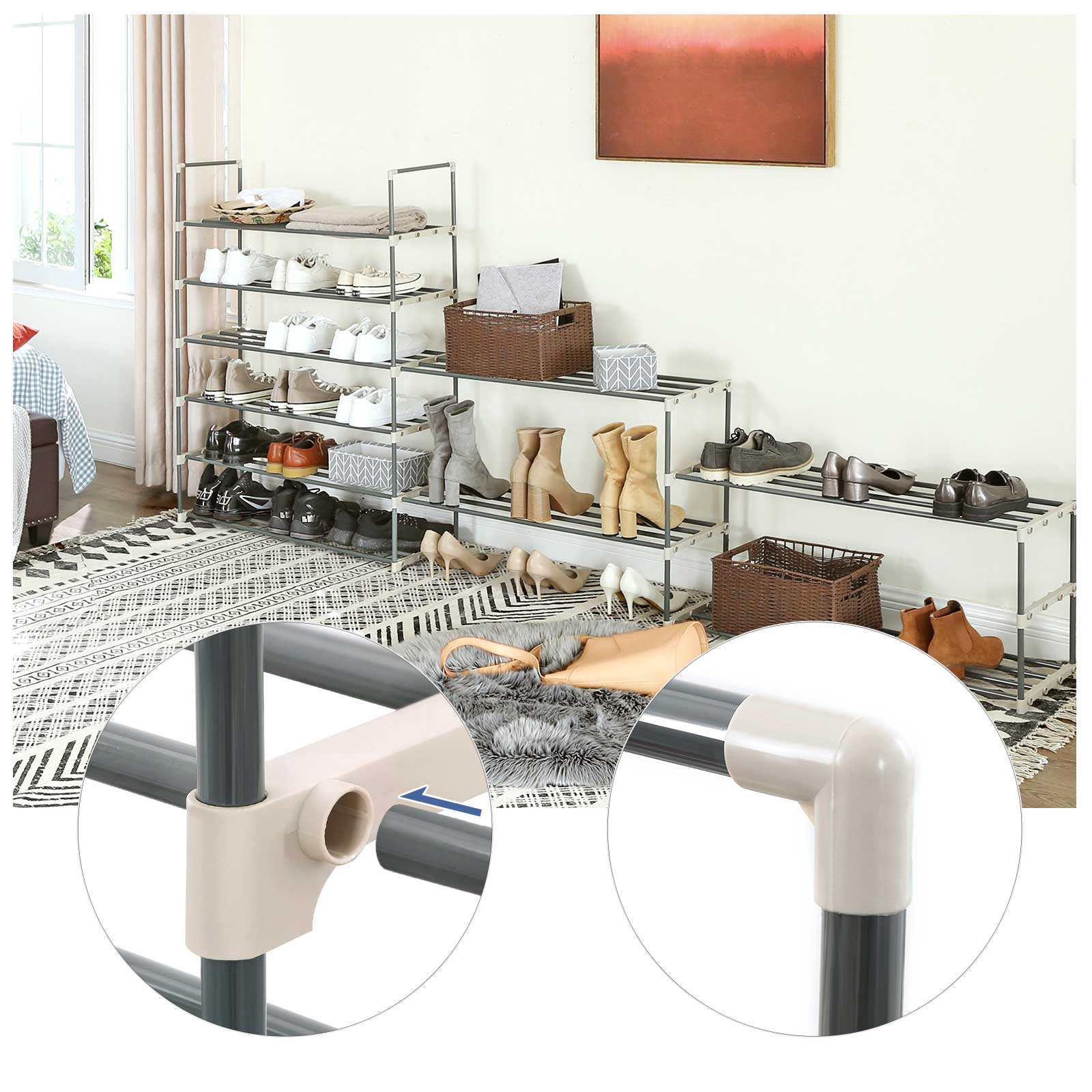 Skoställ – Utrymmesbesparande design – Trä – Brun