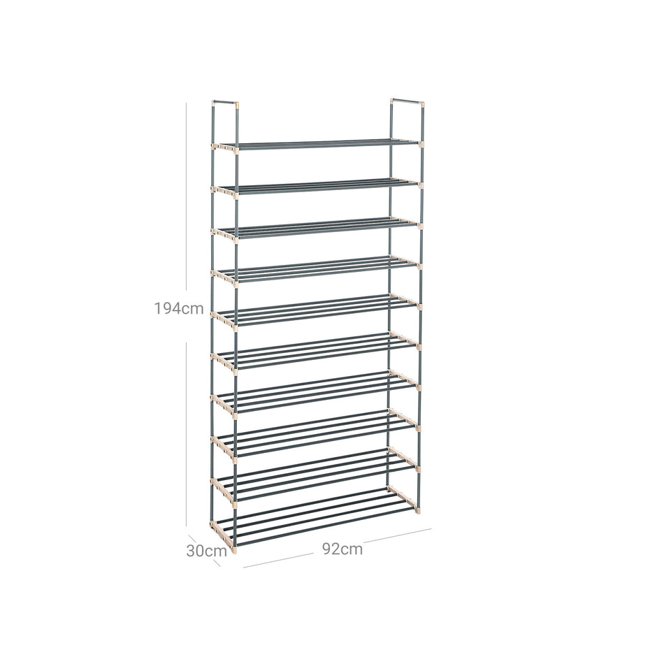 Skoställ – Utrymmesbesparande design – Trä – Brun