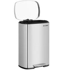 Skräpfack - Pedal Bin - 50L - Rostfritt stål - Softclose - lufttätt - plastisk inre hink