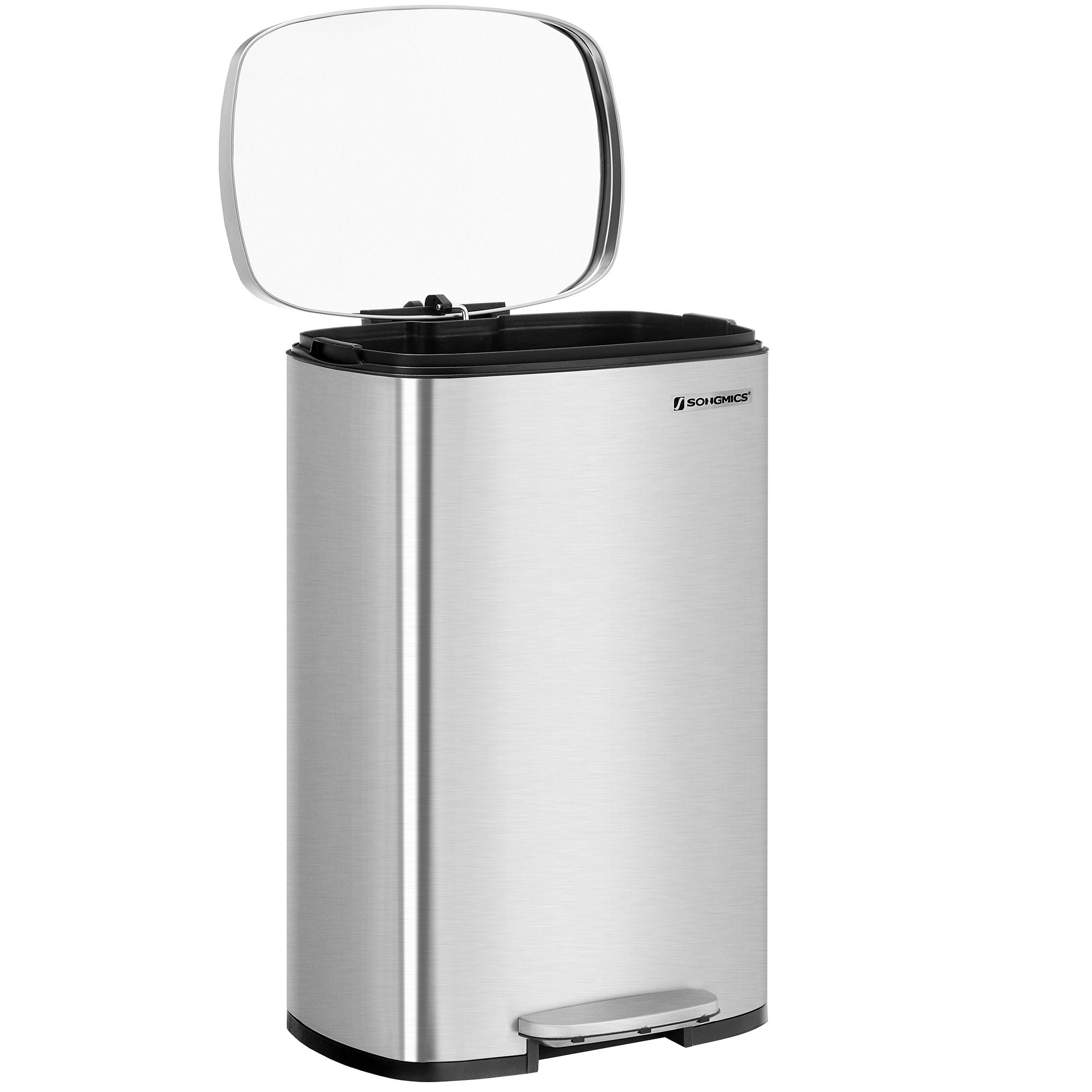 Skräpfack - Pedal Bin - 50L - Rostfritt stål - Softclose - lufttätt - plastisk inre hink